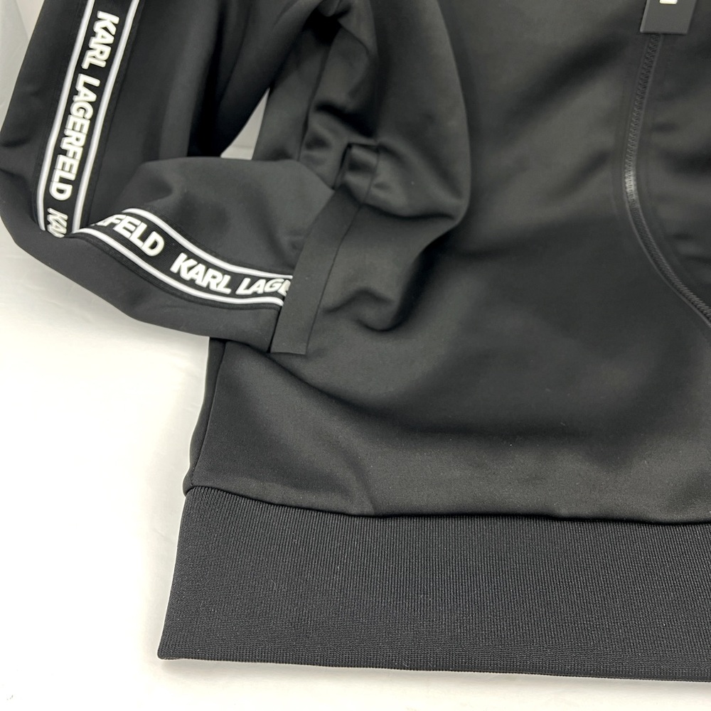 KARL LAGERFELD PARIS, LARGE BLACK JACKET WITH TWO POCKETS, 96% POLYESTER, LARGE - Picture 3 of 13